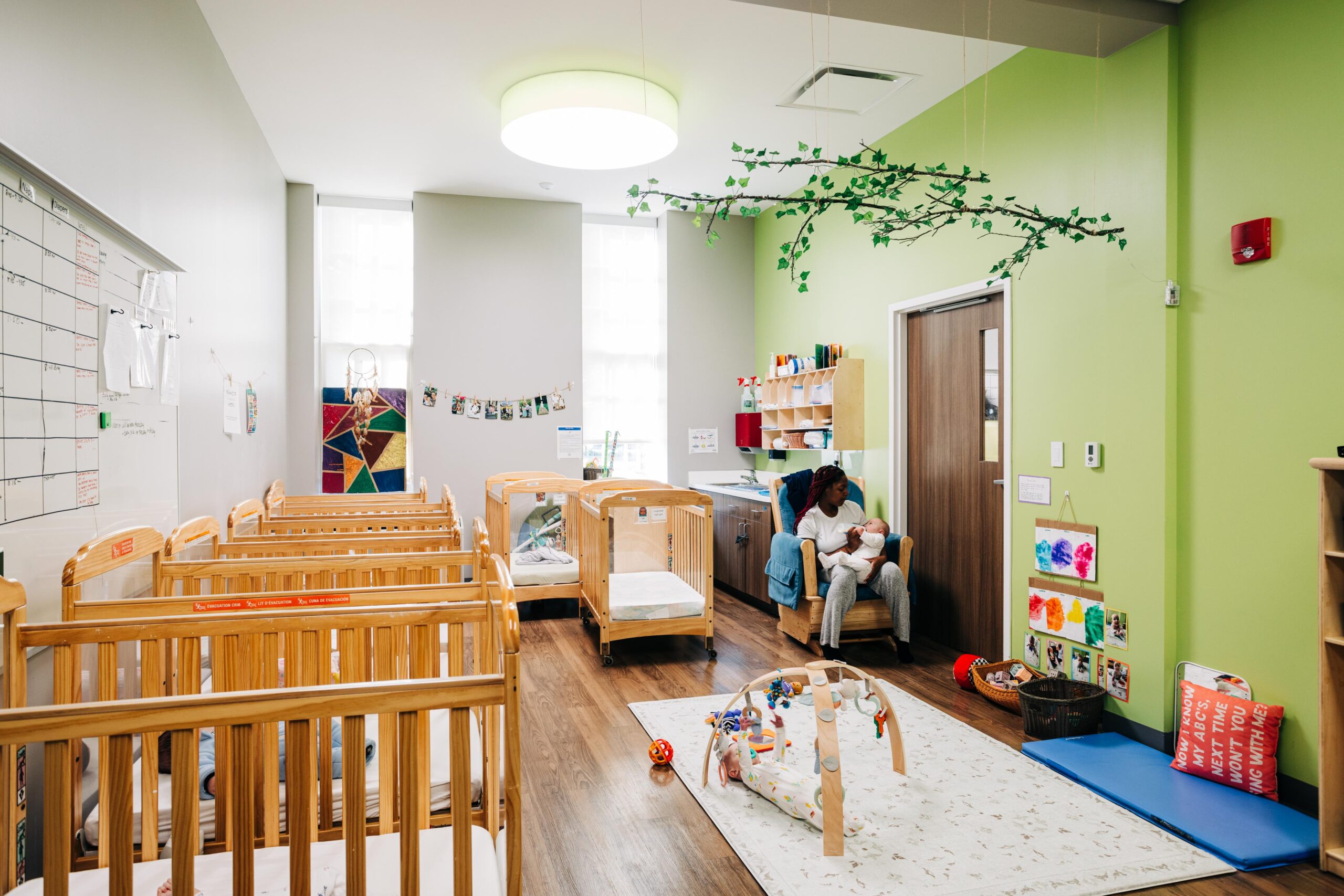 Baby classroom, cribs