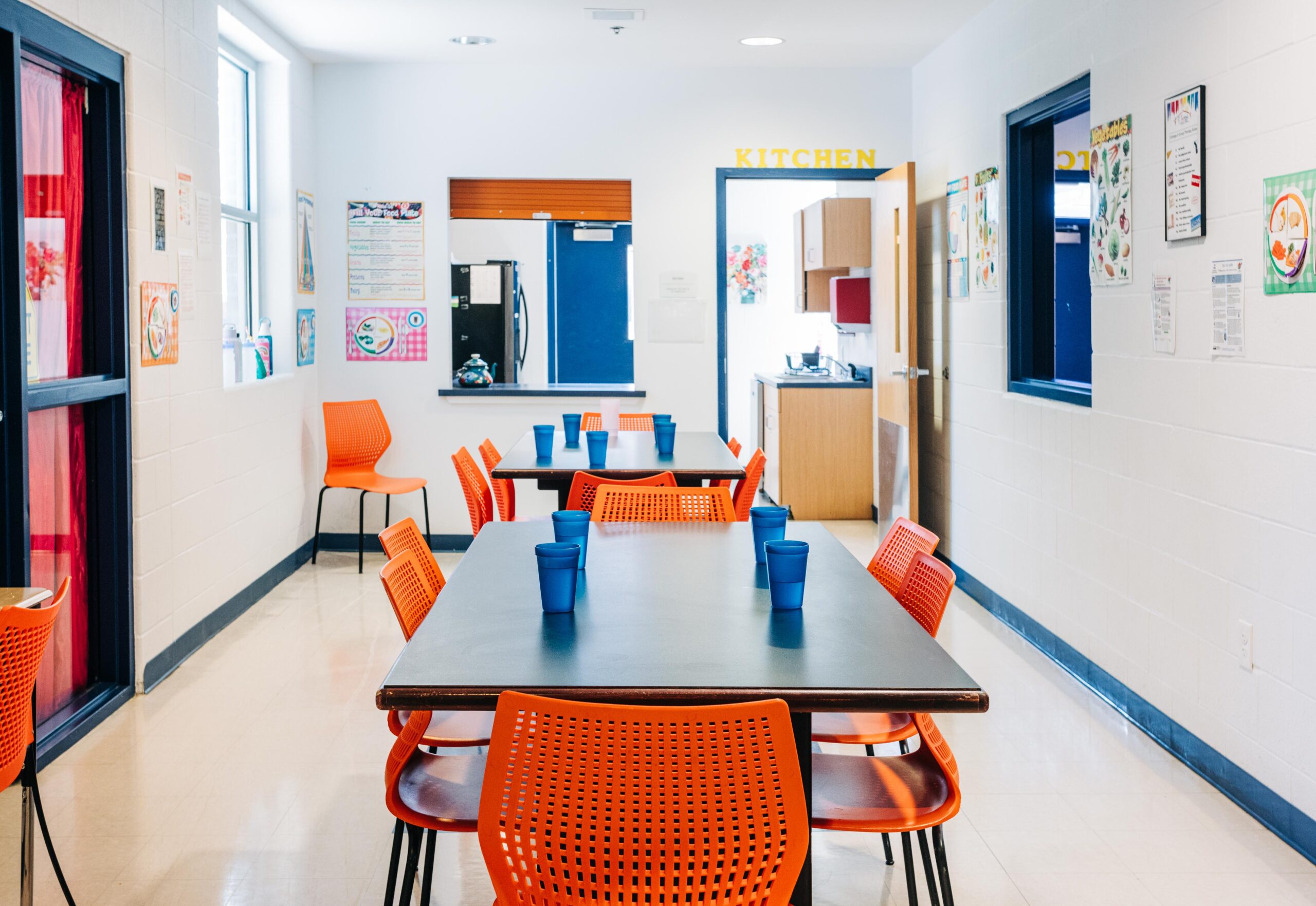 The kitchen and dining space inside the St. Joseph Children's Home residential cottage