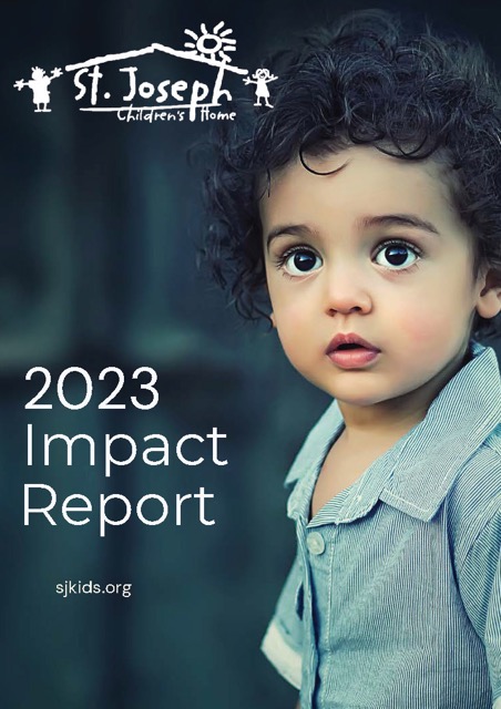 2023 Impact Report cover with a young child on it