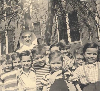 Nun with children at St. Joseph Children's Home